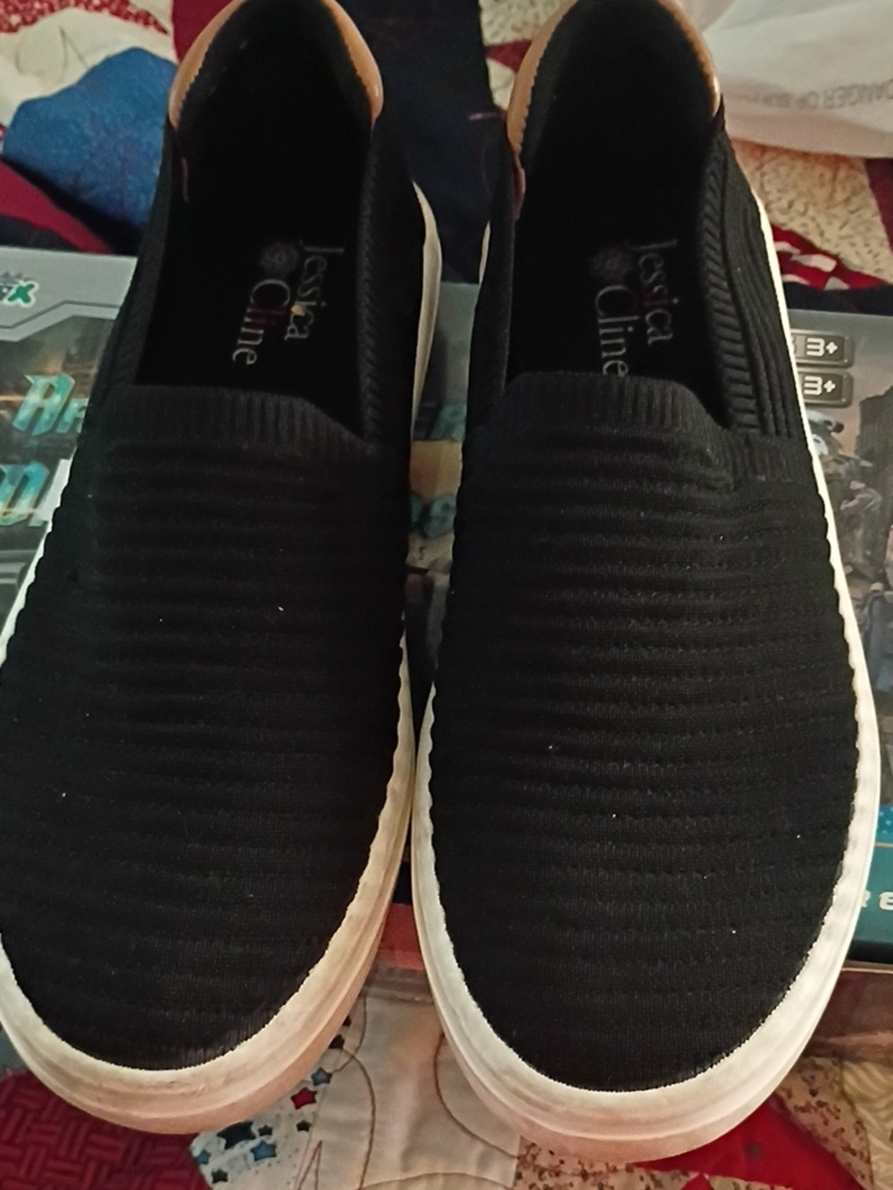 Jessica Cline  Black Slip-On Knit Sneaker